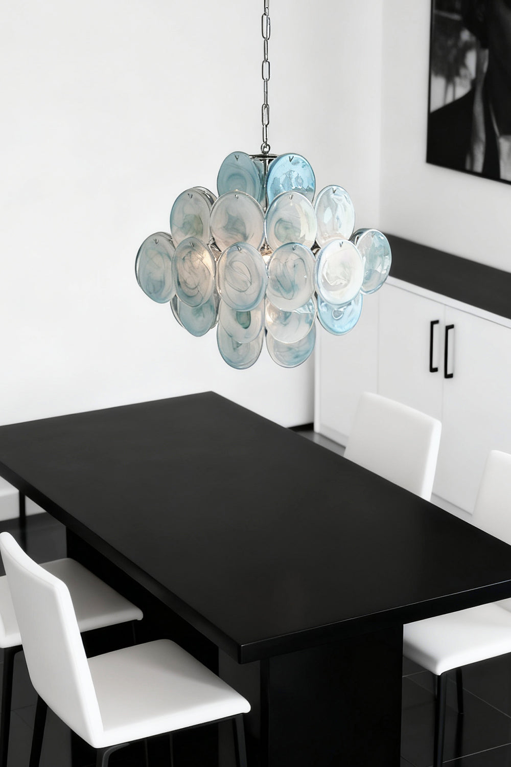Blue Art Disk Chandelier - view 6 | morylighting