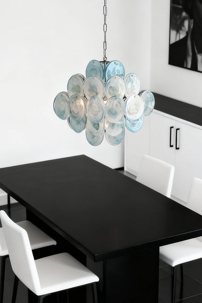 Blue Art Disk Chandelier - view 6 | morylighting