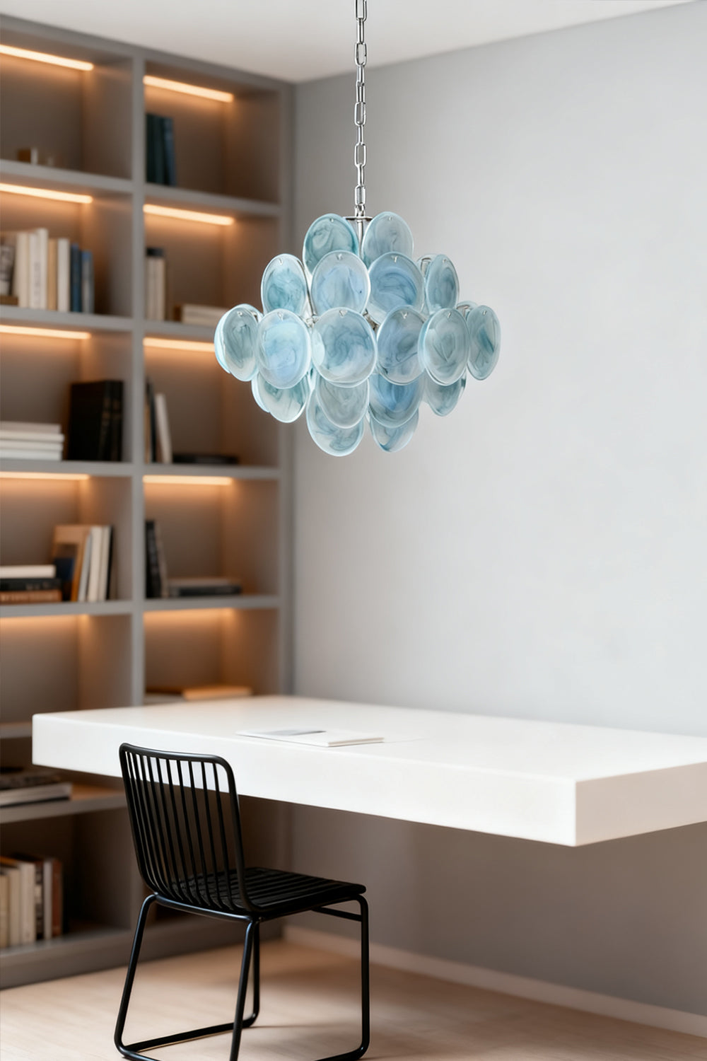 Blue Art Disk Chandelier - view 5 | morylighting