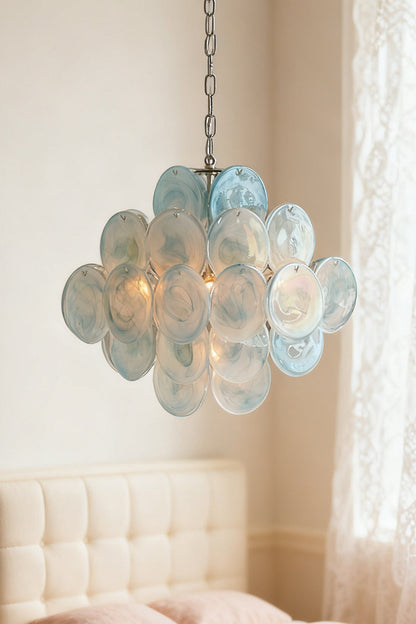 Blue Art Disk Chandelier - view 8 | morylighting