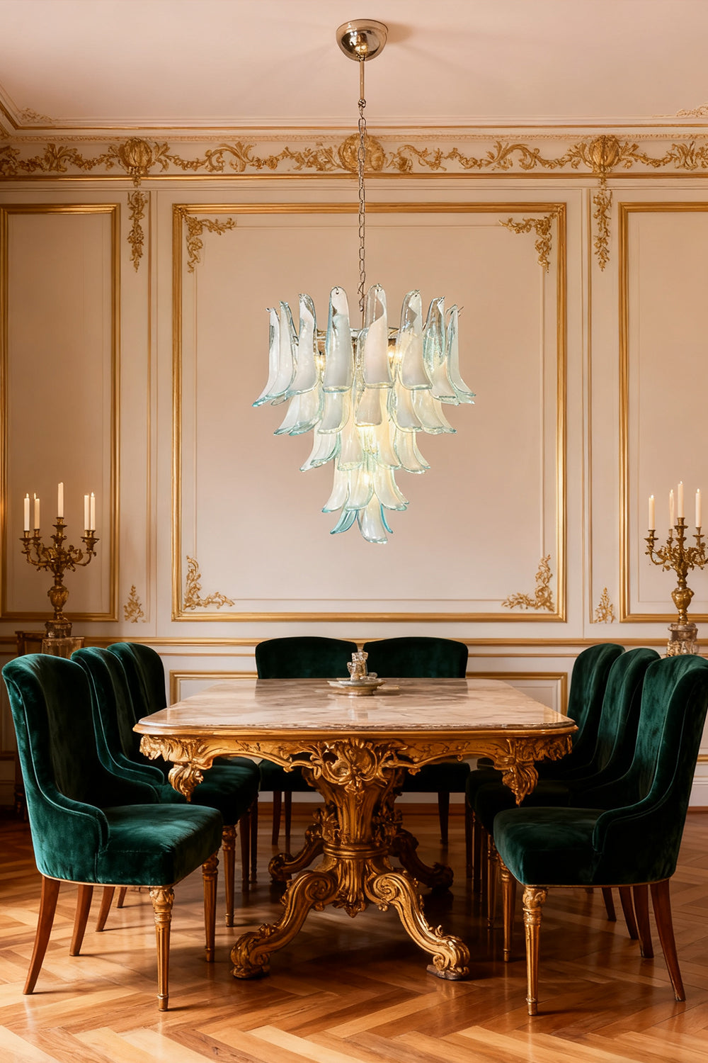 Blue Art Petal Chandelier - view 4 | morylighting