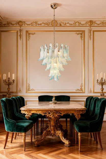 Blue Art Petal Chandelier - view 4 | morylighting