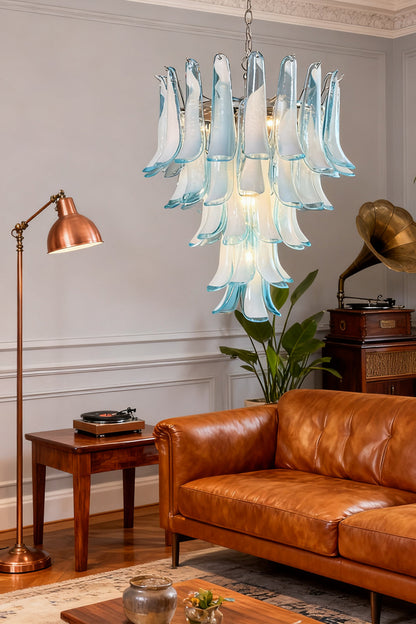 Blue Art Petal Chandelier - view 5 | morylighting