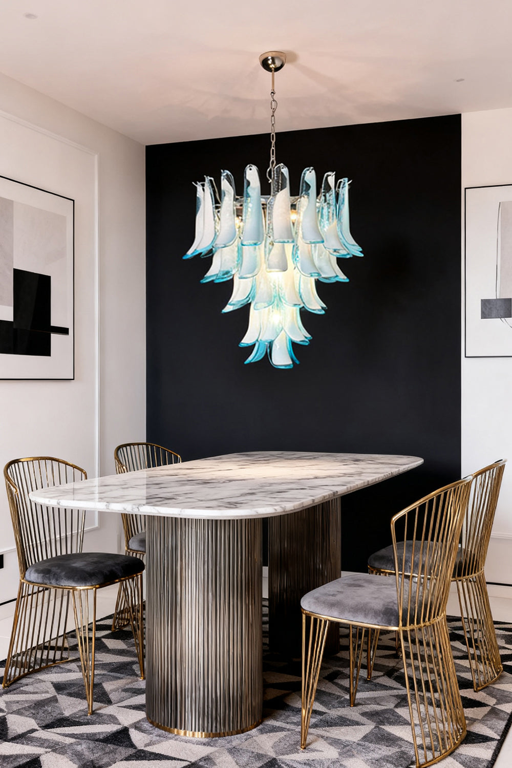 Blue Art Petal Chandelier - view 6 | morylighting