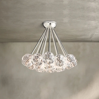 Bouble De Crystal Cluster Flushmount 24''
