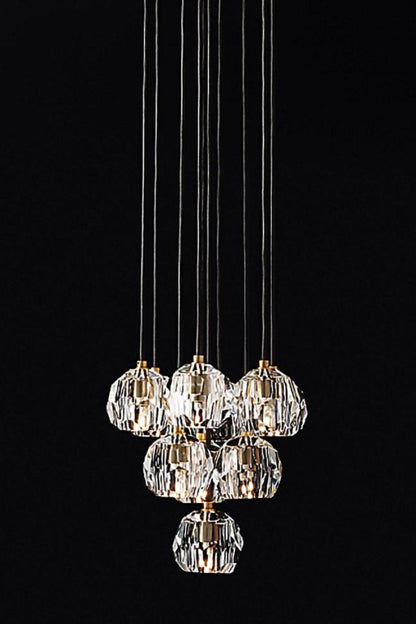 Boule De Cristal Round Cluster Chandelier - morylighting