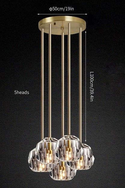Boule De Cristal Round Cluster Chandelier - morylighting