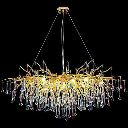 Doris Rain Crystal Branch Chandelier 54"L