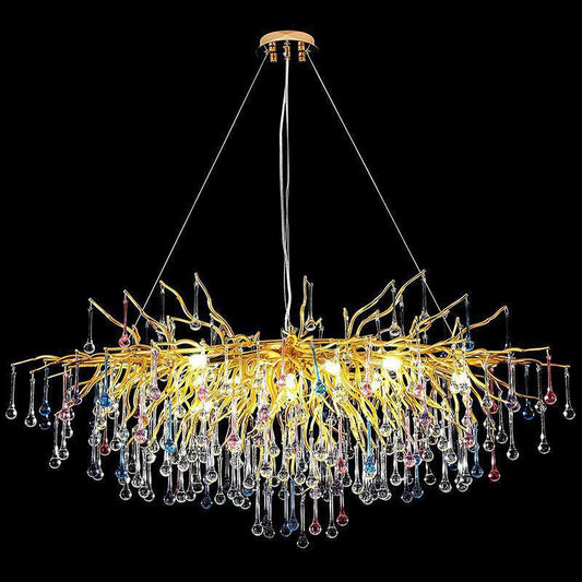 Doris Rain Crystal Branch Chandelier 54"L