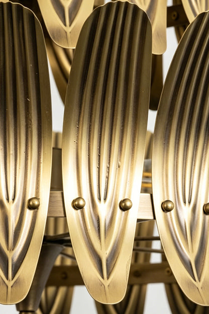 Brass Feather Tiered Chandelier |Brass detail | vexa lamps