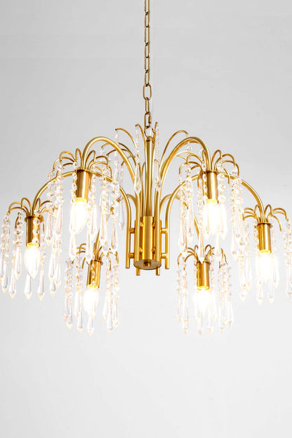 Brass Halo Arched-Arm Crystal Chandelier - view 12 | morylighting