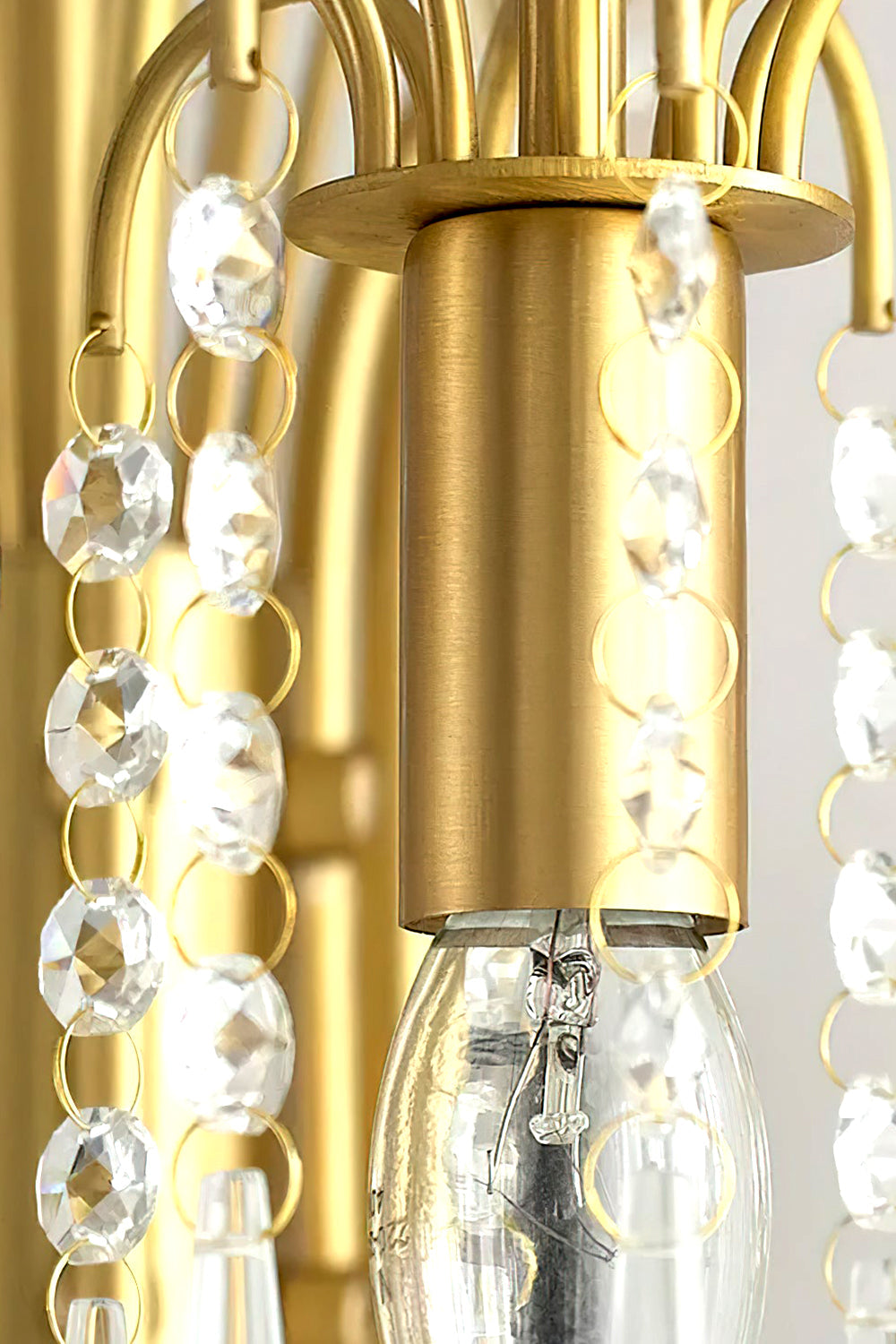 Brass Halo Arched-Arm Crystal Chandelier - view 15 | morylighting