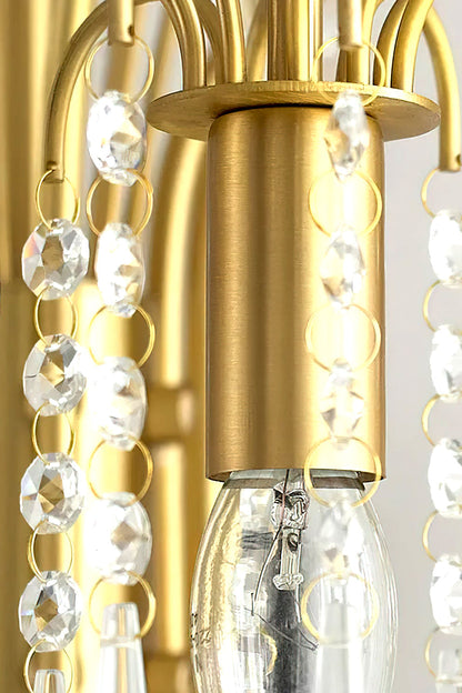 Brass Halo Arched-Arm Crystal Chandelier - view 15 | morylighting