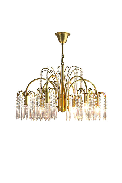 Brass Halo Arched-Arm Crystal Chandelier - view 18 | morylighting