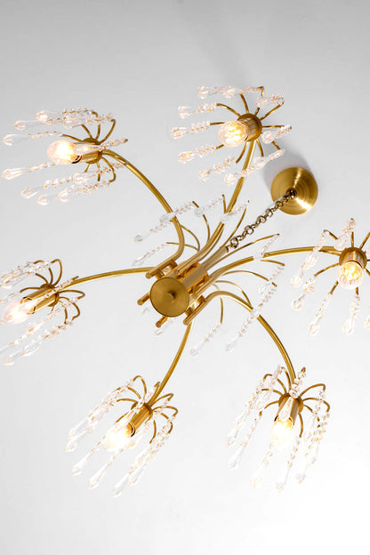 Brass Halo Arched-Arm Crystal Chandelier - view 11 | morylighting