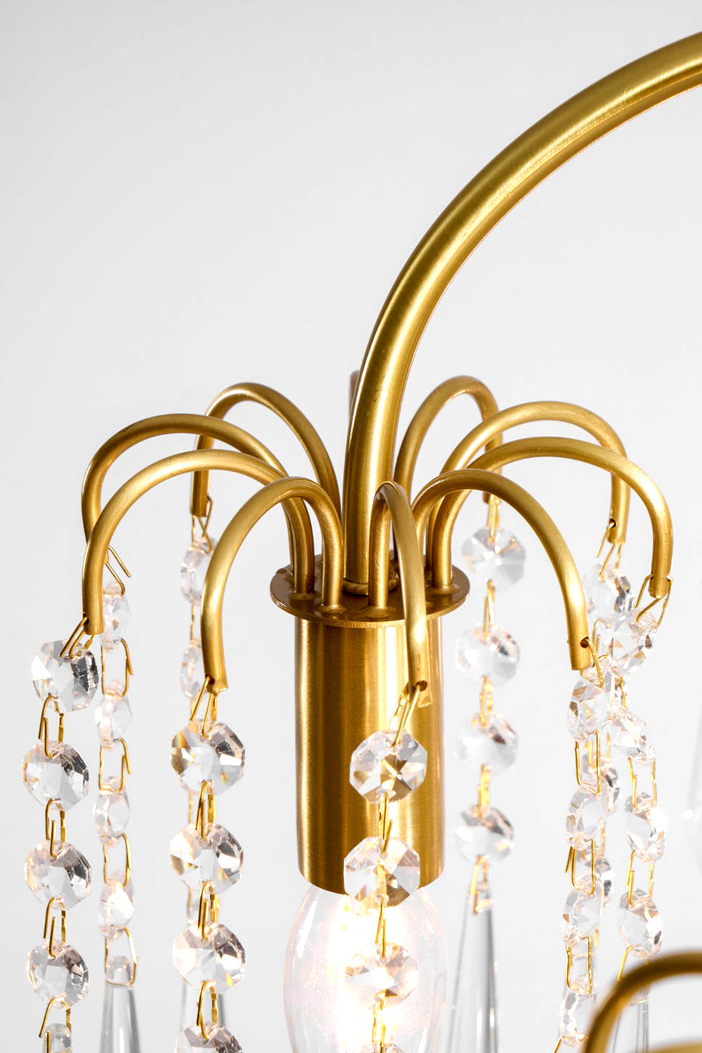 Brass Halo Arched-Arm Crystal Chandelier - view 13 | morylighting