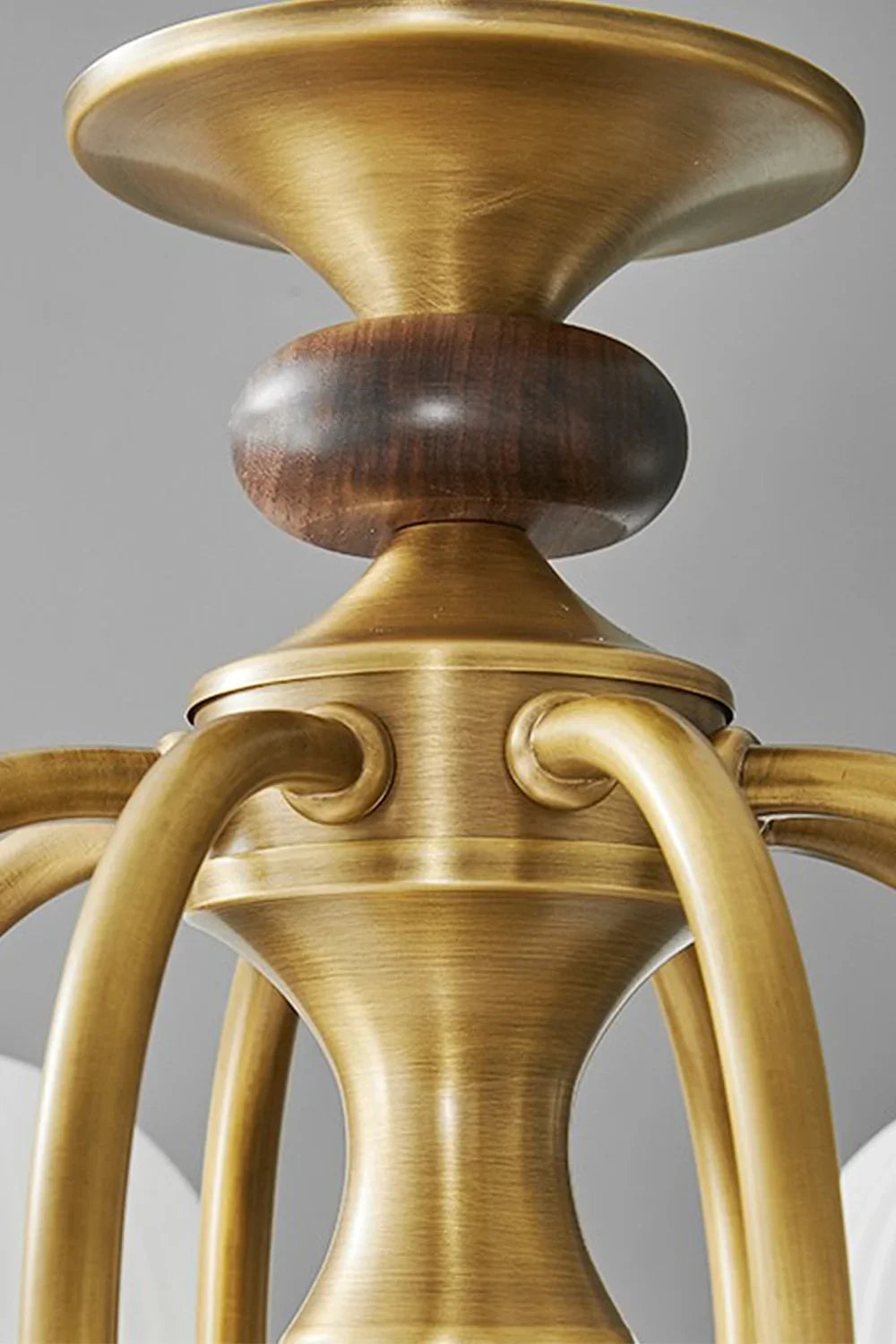 Brass Vintage Walnut Chandelier - view 13 | morylighting