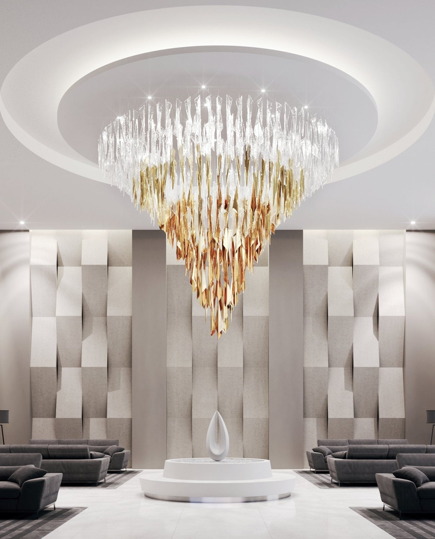 Galaxy Breeze Meteor Shower Crystal Spiral Chandelier