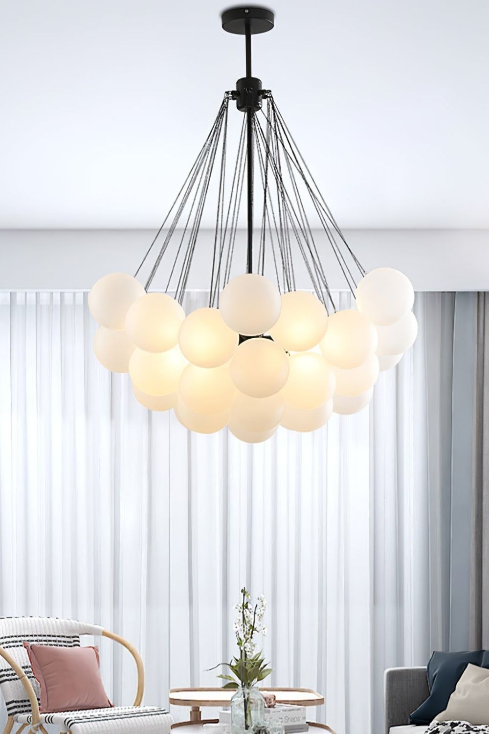 Bubble Glass Chandelier - view 2 | morylighting