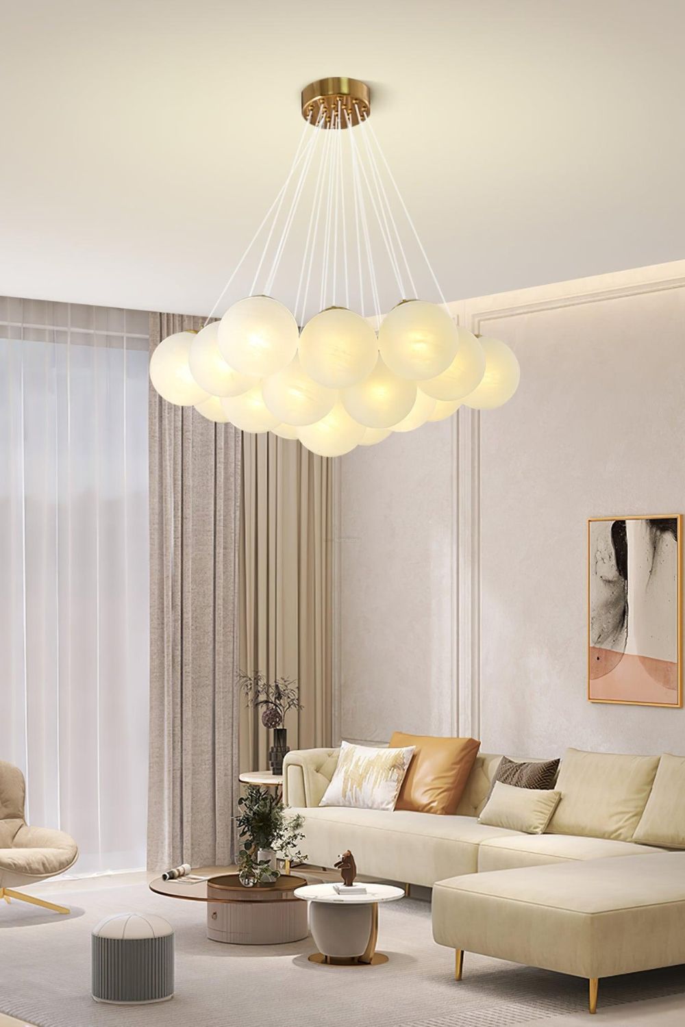Bubble Glass Cluster Chandelier - view 6 | morylighting
