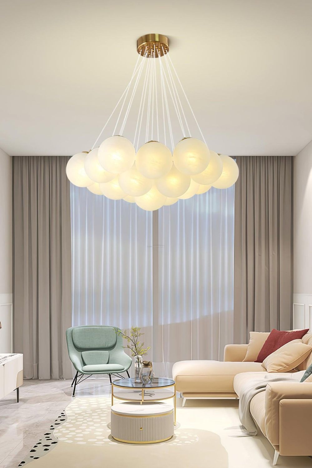 Bubble Glass Cluster Chandelier - view 3 | morylighting