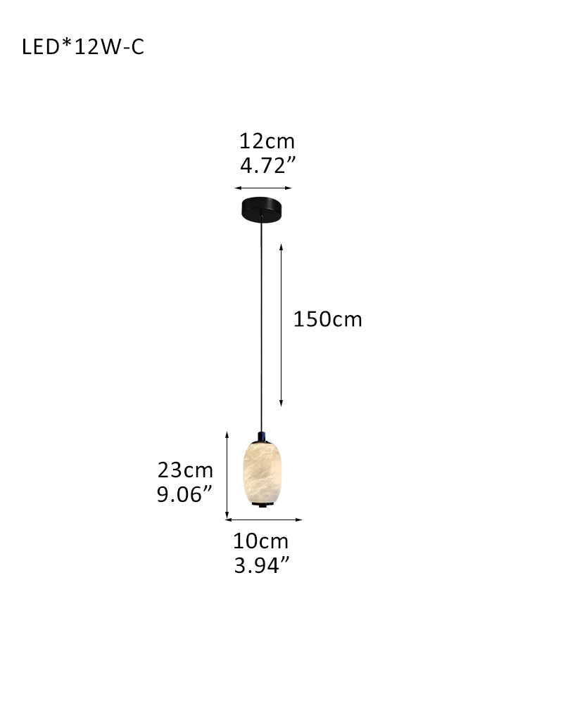 Modern Linear White Alabaster Solid Ball Thread Synthetic Shade Hanging Light for Dining