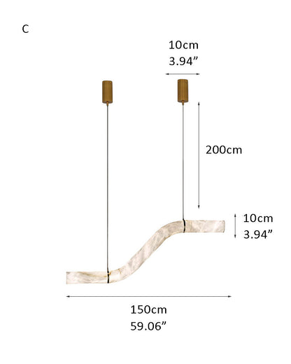 Minimalist Long Cord Ceiling Pendant Alabaster Lighting