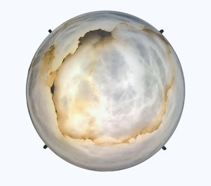 Large 'Moon 4' Alabaster Wall or Ceiling Lamp Flush Mount