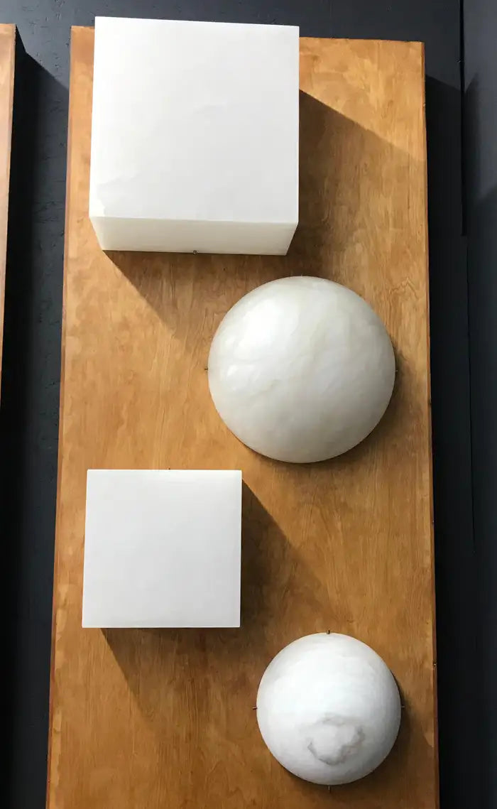 Large 'Moon 4' Alabaster Wall or Ceiling Lamp Flush Mount