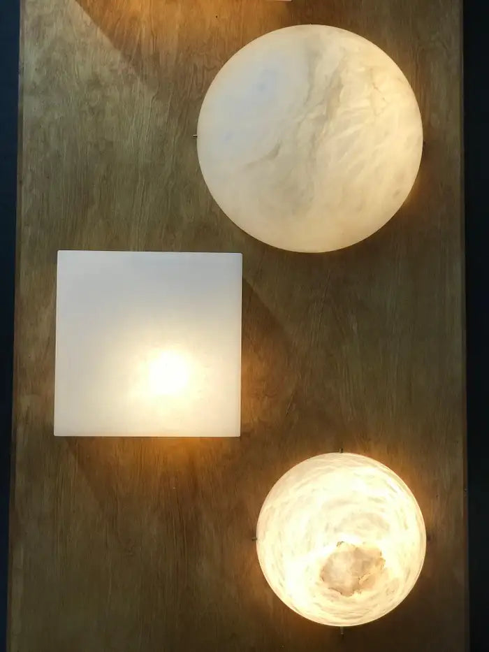 Large 'Moon 4' Alabaster Wall or Ceiling Lamp Flush Mount