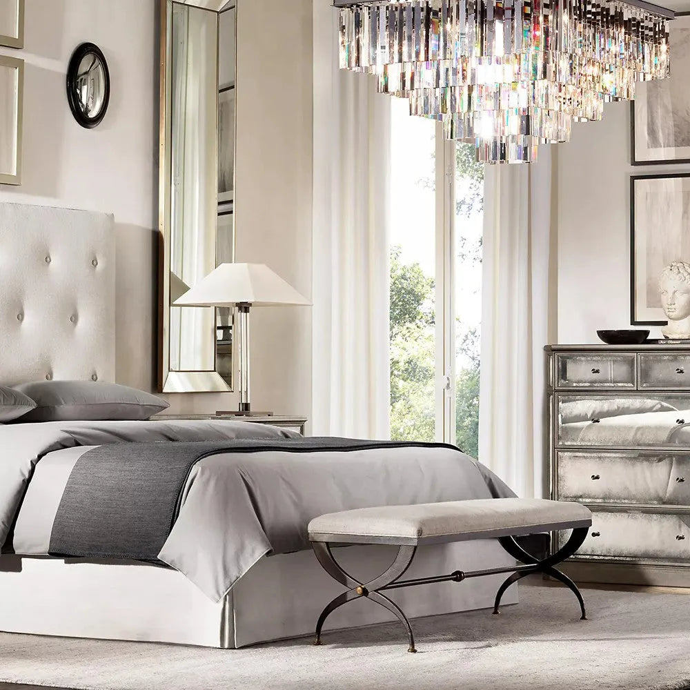 1920s Crystal Square Chandelier