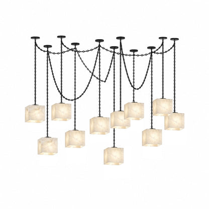 Cascade Chain Cube Chandelier
