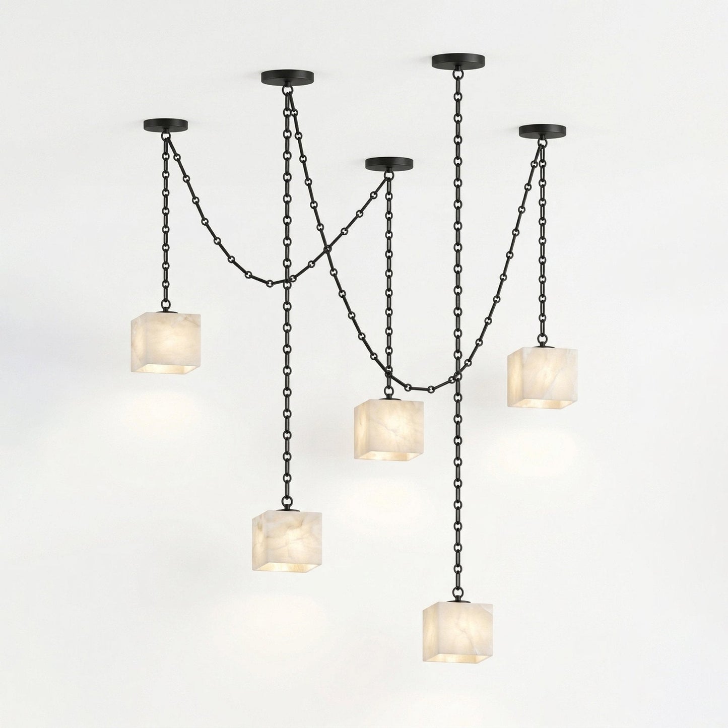 Cascade Chain Cube Chandelier