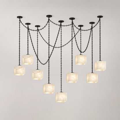 Cascade Chain Cube Chandelier