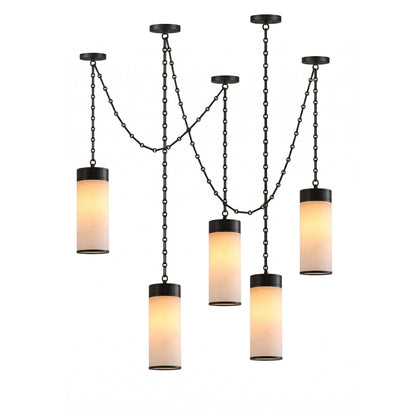 Cascading Chain Cylinder Chandelier