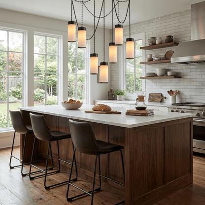 Cascading Chain Cylinder Chandelier