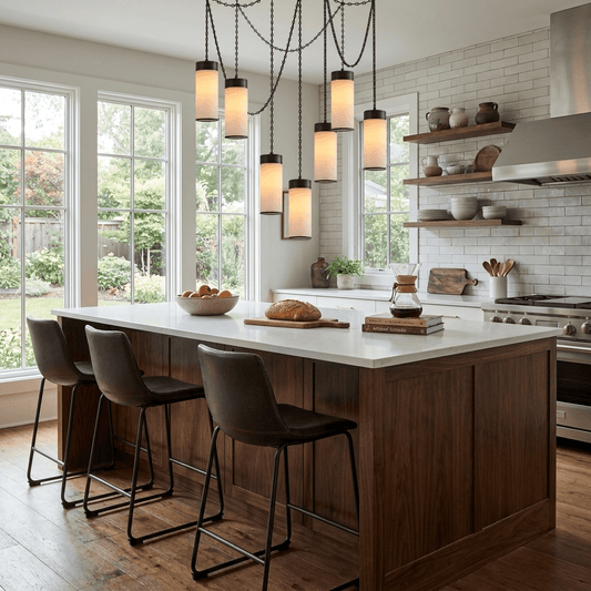 Cascading Chain Cylinder Chandelier