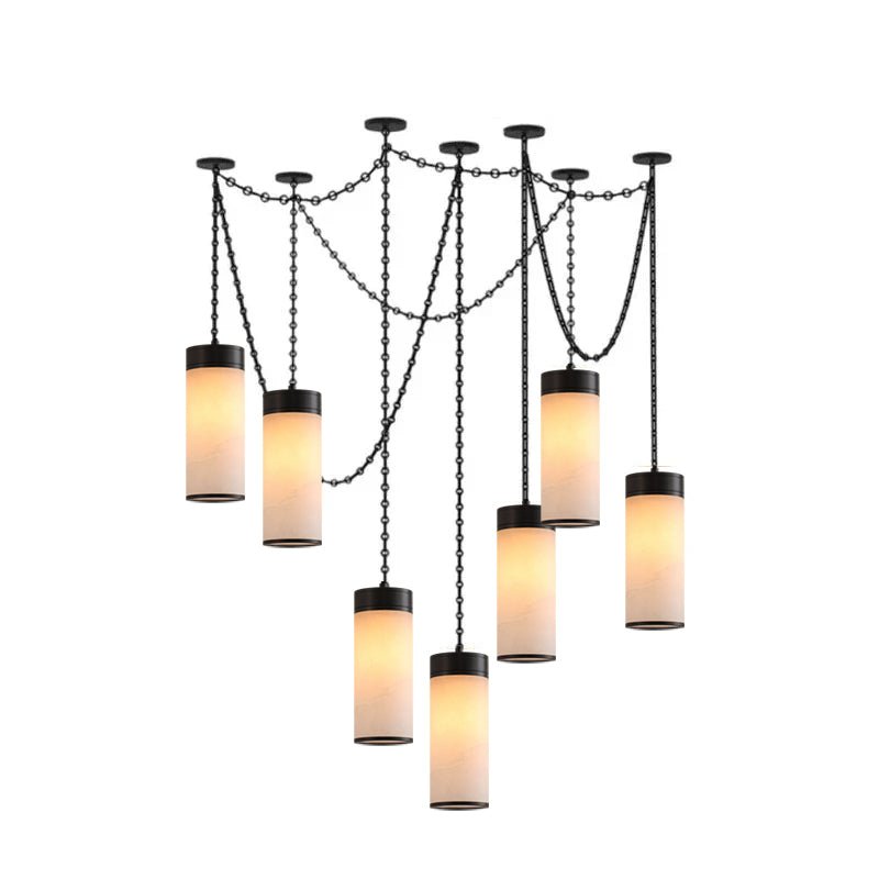 Cascading Chain Cylinder Chandelier