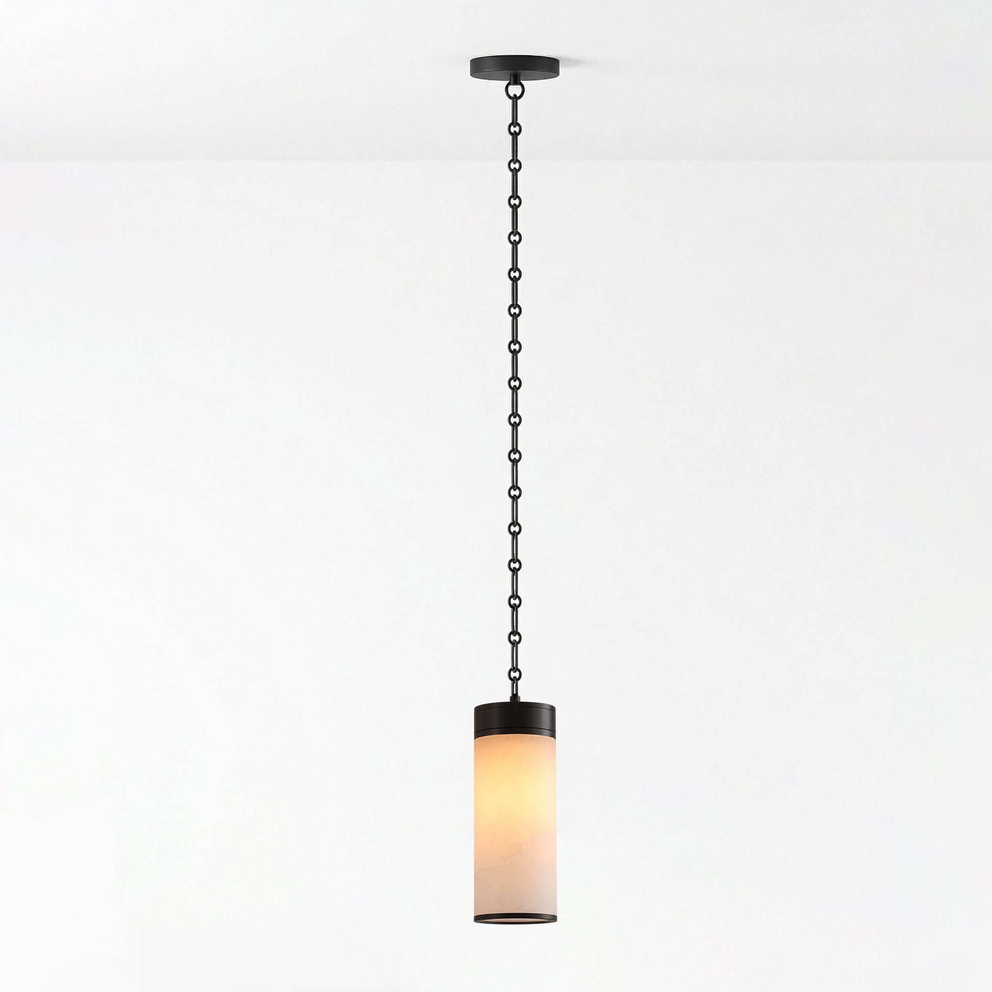 Cascading Chain Cylinder Chandelier