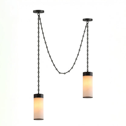 Cascading Chain Cylinder Chandelier