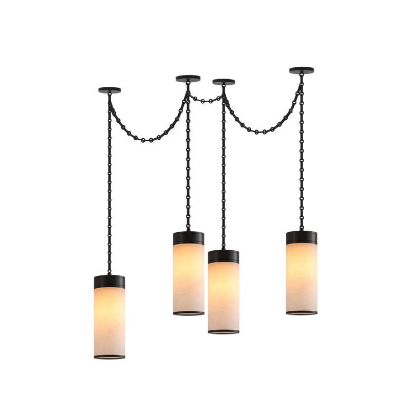 Cascading Chain Cylinder Chandelier
