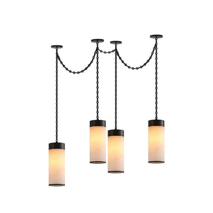 Cascading Chain Cylinder Chandelier