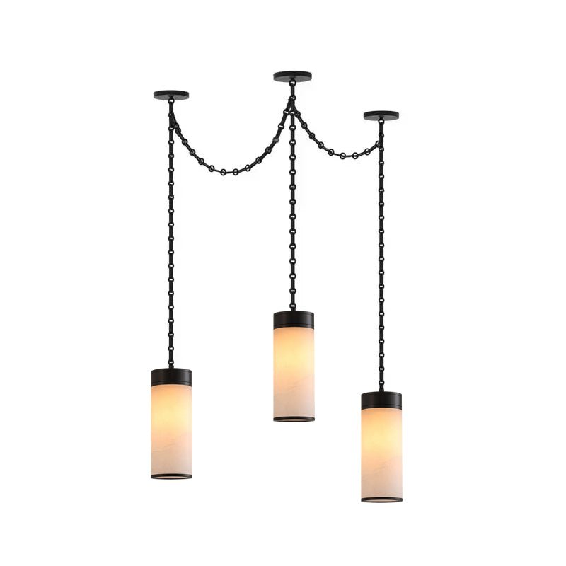 Cascading Chain Cylinder Chandelier