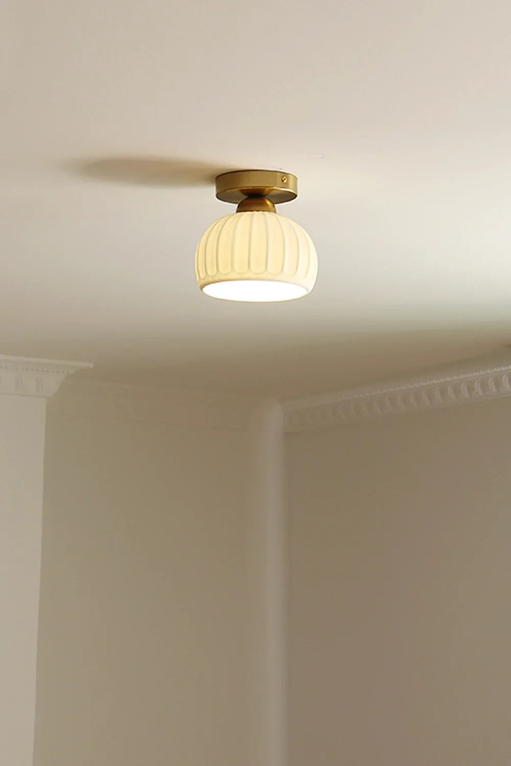 Ceramic Brass Ceiling Light - view 2 | morylighting