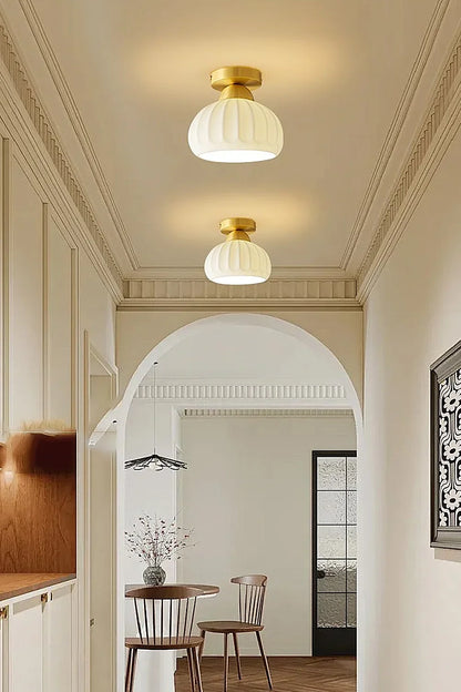 Ceramic Brass Ceiling Light - view 4 | morylighting