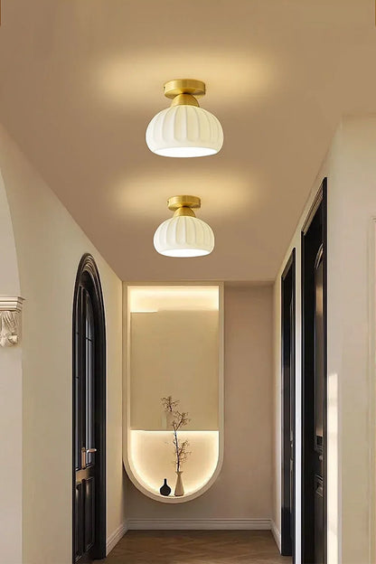 Ceramic Brass Ceiling Light - view 6 | morylighting