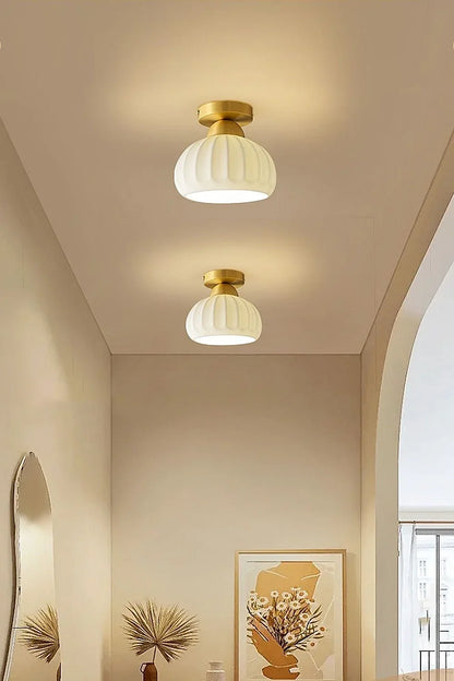 Ceramic Brass Ceiling Light - view 7 | morylighting