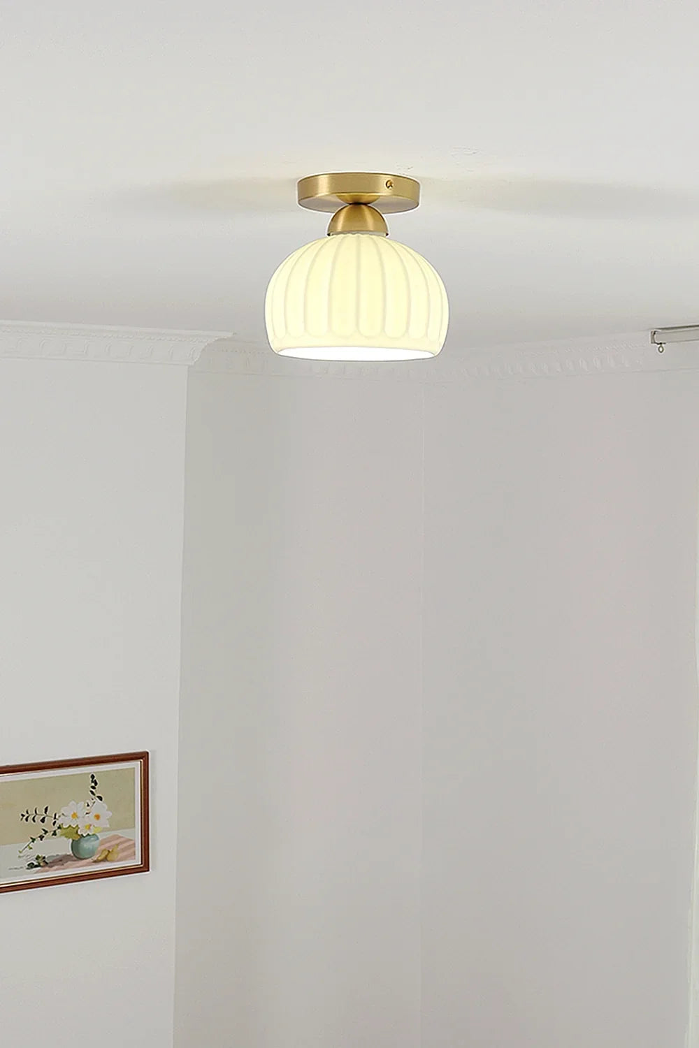 Ceramic Brass Ceiling Light - view 3 | morylighting