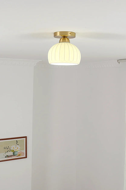 Ceramic Brass Ceiling Light - view 3 | morylighting