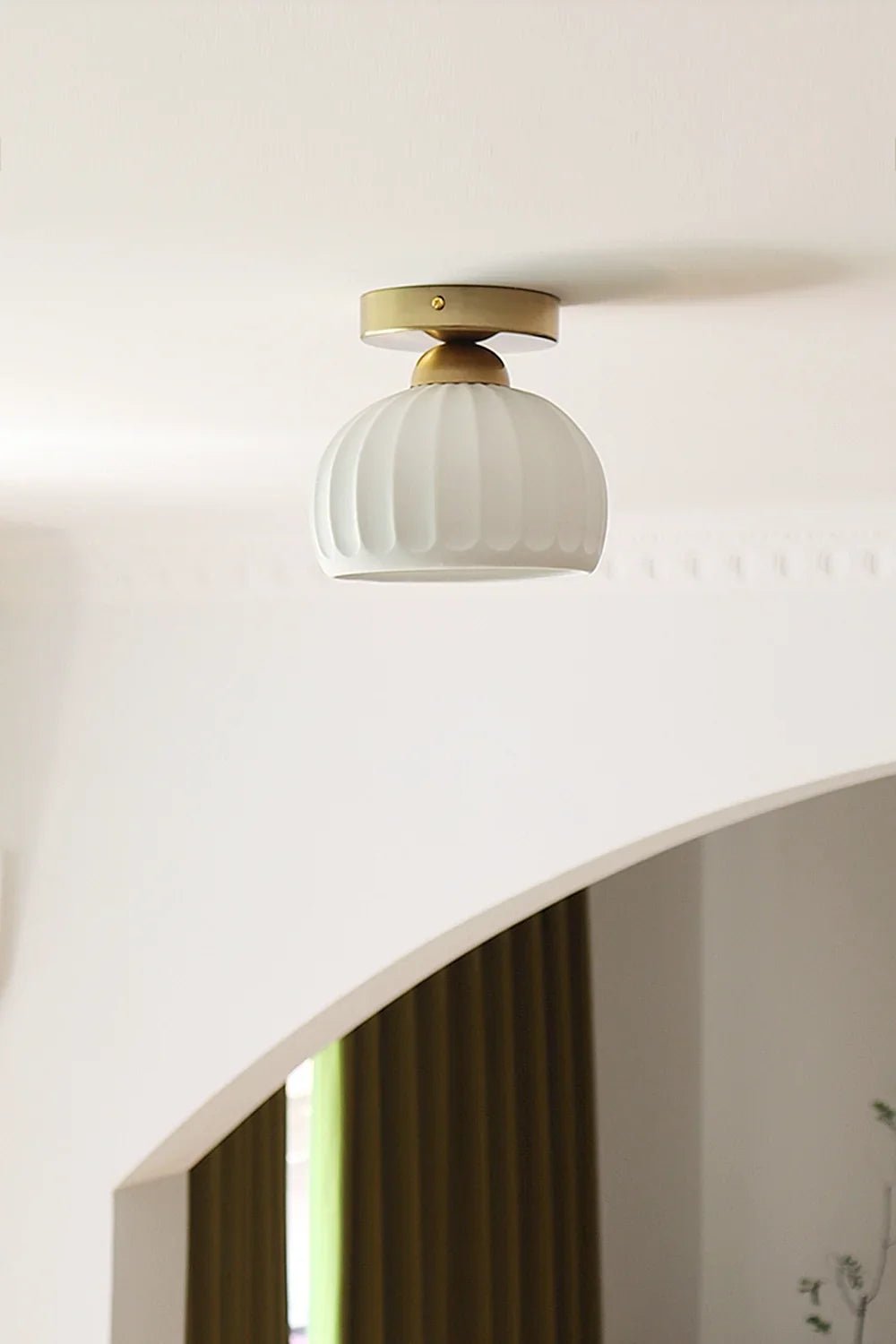 Ceramic Brass Ceiling Light - view 11 | morylighting